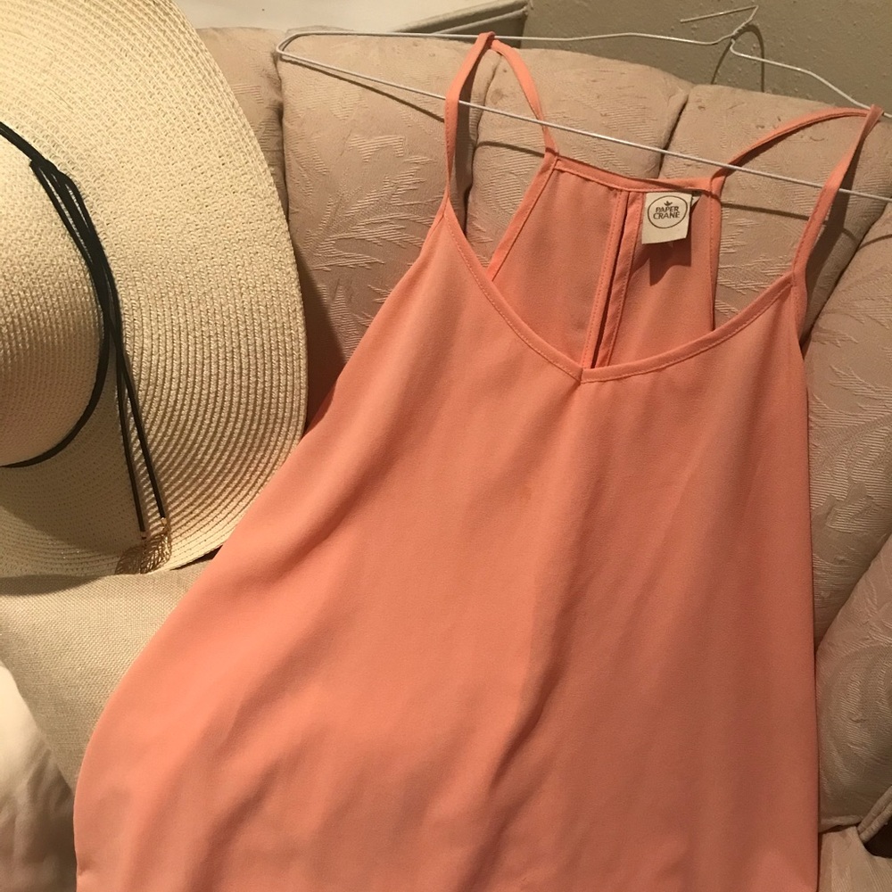 Pink sheer flowy tank